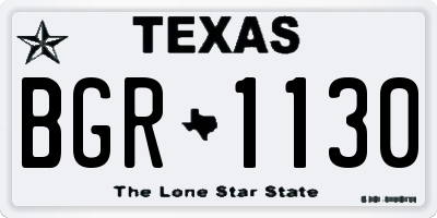 TX license plate BGR1130