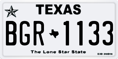 TX license plate BGR1133