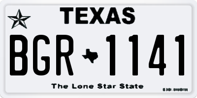 TX license plate BGR1141