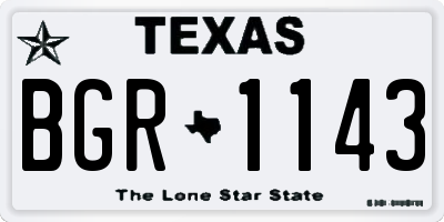 TX license plate BGR1143