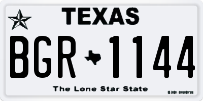 TX license plate BGR1144