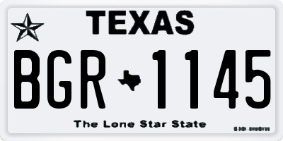 TX license plate BGR1145