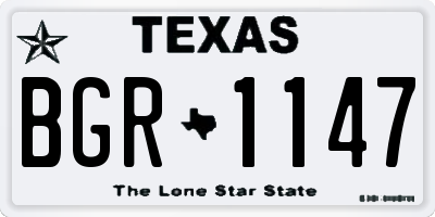 TX license plate BGR1147