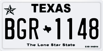 TX license plate BGR1148