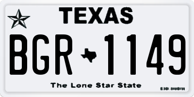 TX license plate BGR1149