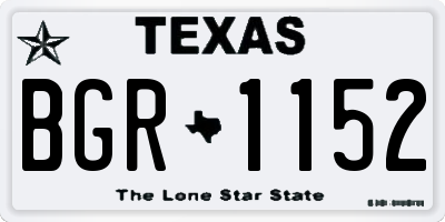TX license plate BGR1152