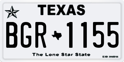 TX license plate BGR1155