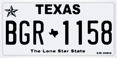 TX license plate BGR1158