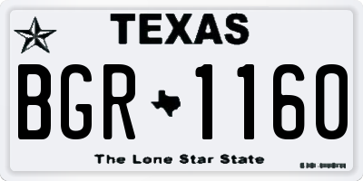 TX license plate BGR1160