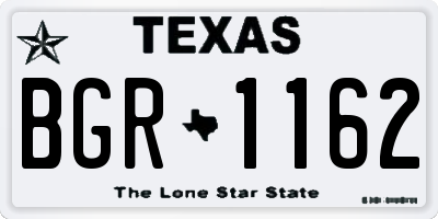 TX license plate BGR1162