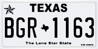 TX license plate BGR1163