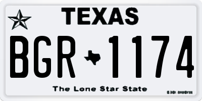 TX license plate BGR1174
