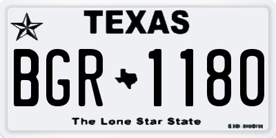 TX license plate BGR1180