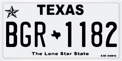 TX license plate BGR1182