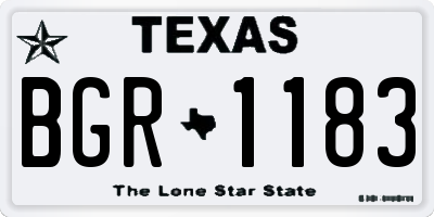 TX license plate BGR1183