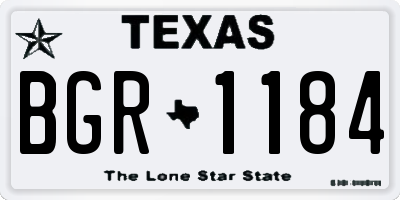 TX license plate BGR1184
