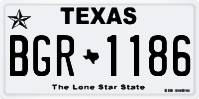 TX license plate BGR1186