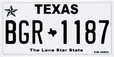TX license plate BGR1187