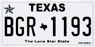 TX license plate BGR1193