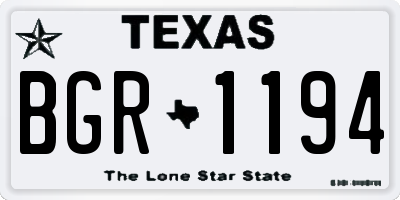 TX license plate BGR1194