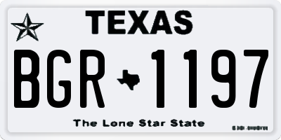 TX license plate BGR1197