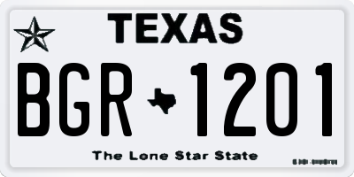 TX license plate BGR1201