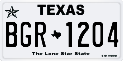 TX license plate BGR1204