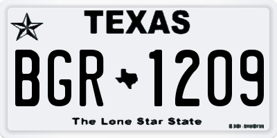TX license plate BGR1209