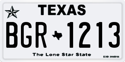 TX license plate BGR1213