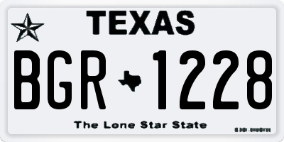 TX license plate BGR1228