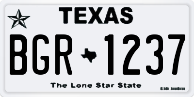 TX license plate BGR1237