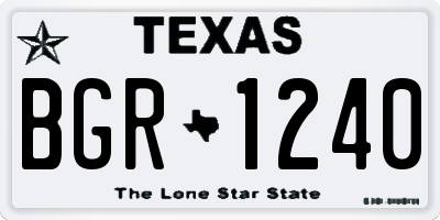 TX license plate BGR1240