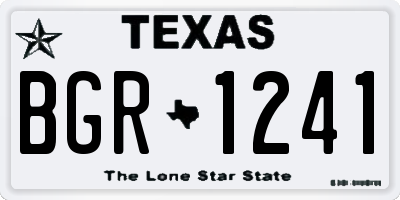 TX license plate BGR1241
