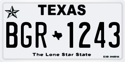 TX license plate BGR1243