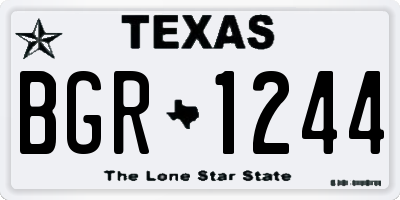 TX license plate BGR1244