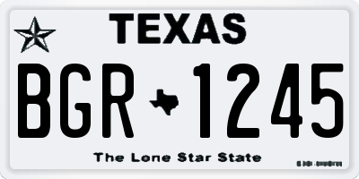 TX license plate BGR1245