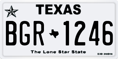TX license plate BGR1246