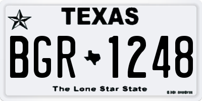 TX license plate BGR1248