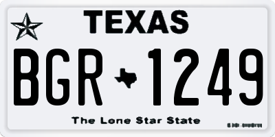 TX license plate BGR1249
