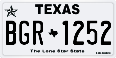 TX license plate BGR1252