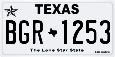 TX license plate BGR1253