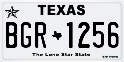 TX license plate BGR1256