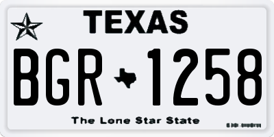 TX license plate BGR1258