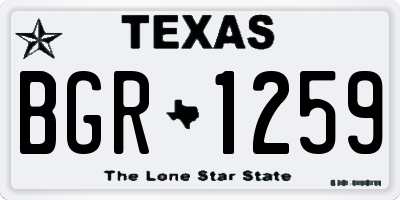 TX license plate BGR1259