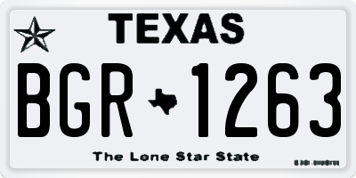 TX license plate BGR1263
