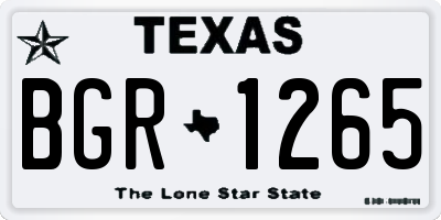 TX license plate BGR1265