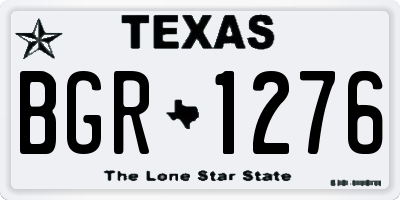TX license plate BGR1276