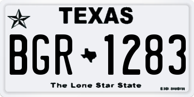 TX license plate BGR1283
