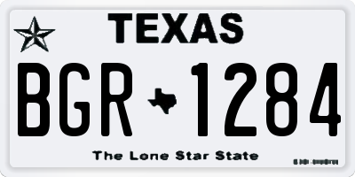 TX license plate BGR1284