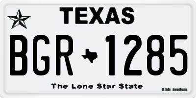 TX license plate BGR1285